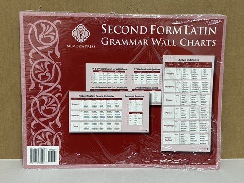 Second Form Latin Grammar Wall Chart Memorial Press NEW Homeschool Language - 第 1/2 張圖片