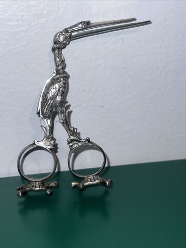 FIGUR HOLLÄNDISCH 800 SILBER BAND SCHILDKRÖTE BEINE/EINFÄDLER STORCH & 2 BABY INNEN - Bild 12 von 14