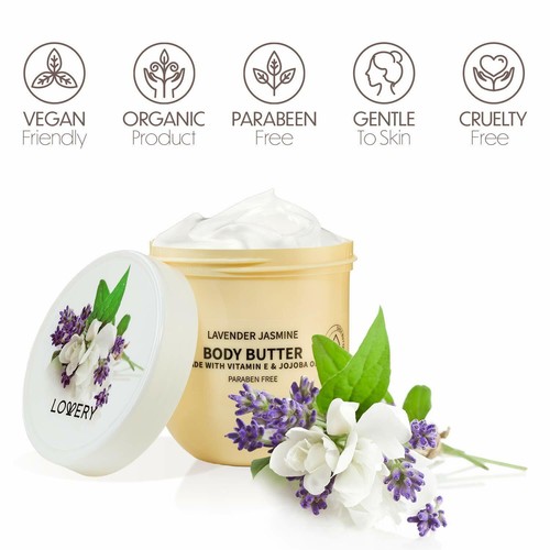 Lavender Jasmine Whipped Body Butter - 12oz Ultra-Hydrating Shea Butter - 2pc - Picture 2 of 7