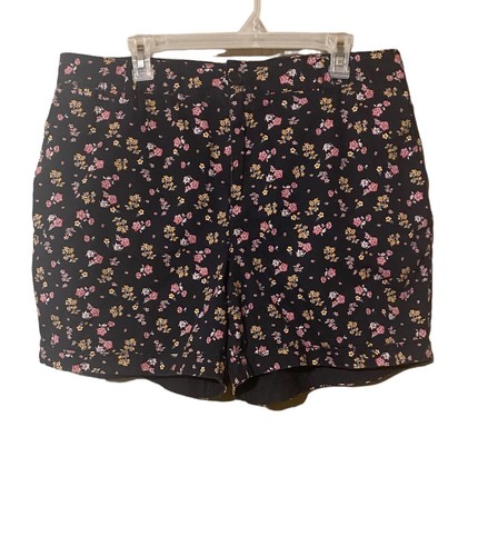 Pantaloncini corti Lane Bryant taglia 16 neri stampa floreale cotone elasticizzato più tasche curvy - Foto 12 di 14