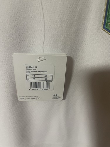 PUMA Authentic ITALIA Women Training T Shirt Size 12 White. - Picture 3 of 9