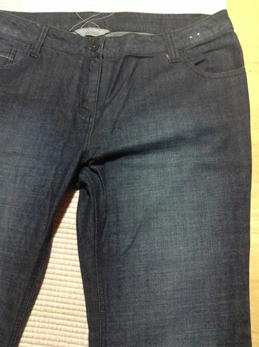 Womens Blue Bootcut Faded Jeans 36" waist Distressed Slimming Flattering Design - Picture 2 of 12
