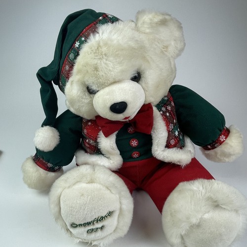 Vintage Snowflake 1994 Santa Teddy 22” Plush Stuffed Animal Christmas - Picture 3 of 8