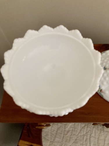 Fenton Hand Painted and Signed Rose Hobnail White Compote Candy Dish - Picture 5 of 8
