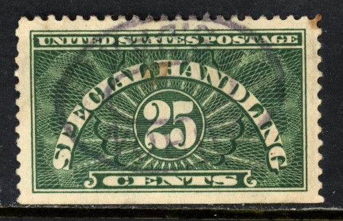 SCOTT QE4 1925 25 CENT SPECIAL HANDLING ISSUE EFO VARIETY USED VF CAT $50!