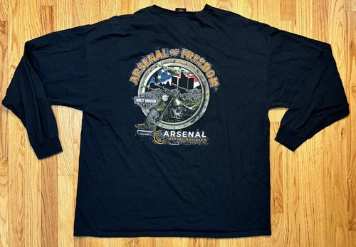 Harley Davidson Double Sided Long Sleeve Adult Shirt Arsenal Black Size 3XL - Picture 8 of 9