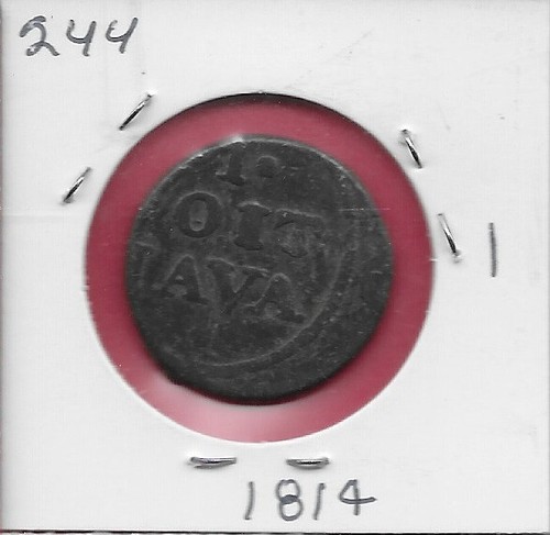 NIEDERLANDE BRITISCH-OSTINDIEN, JAVA 1 DUIT 1814 VEHICI BALE-MARKE UND DATUM, INSCHRIFT - Bild 2 von 2