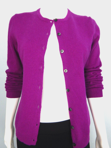 Uniqlo Womens 100% Cashmere Purple Cardigan Sweater Sz XS - Picture 6 of 7
