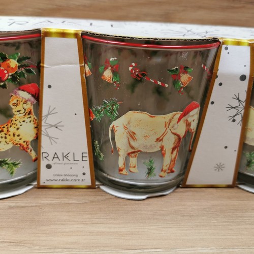 4er Set Rakle Tier Weihnachten Glas Tumbler Gläser - Leopard, Elefant -380ml - Bild 5 von 13