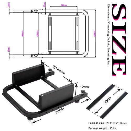 Minneer Driving Sim Cockpit Frame Con Sedile Rosso/Nero Compatibile Per Stand - Photo 3/18