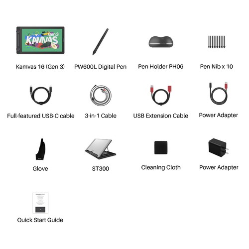 HUION KAMVAS 16 (Gen 3) 2.5K Art Drawing Tablet Pen Display 15.8” PenTech 4.0 - Picture 8 of 8