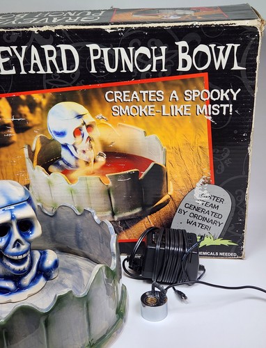 Halloween Friedhof Bowle Schale Totenkopf Spooky Mist Nebel Bonboniere selten Vintage - Bild 3 von 14