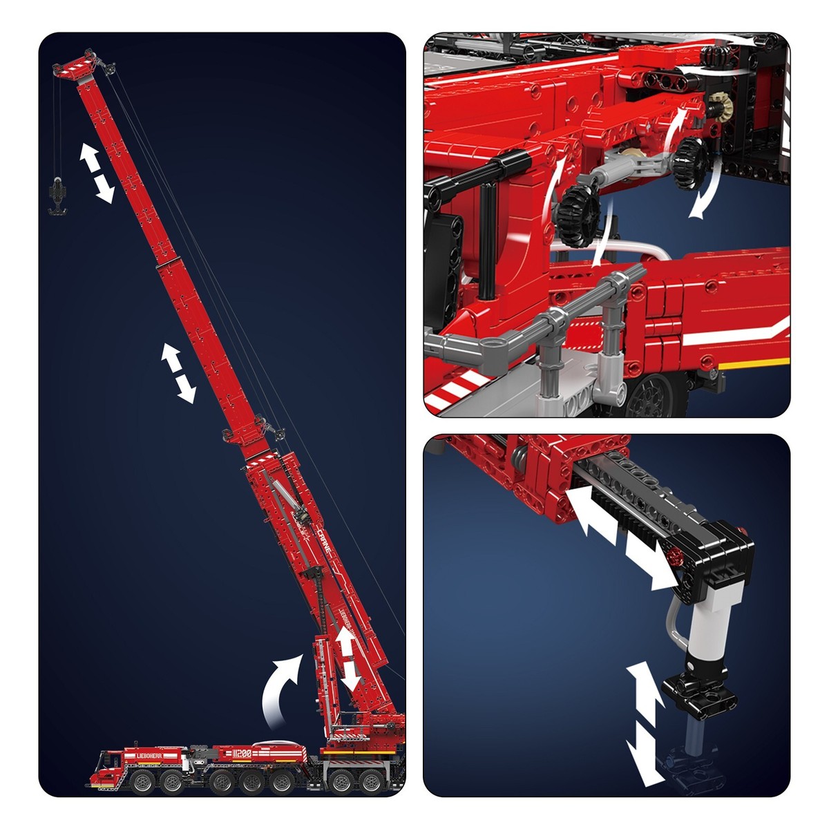 Mould King 17008 Red Crane Truck – Liebherr LTM 11200 RC Building Blocks STEM 1 thumbnail image