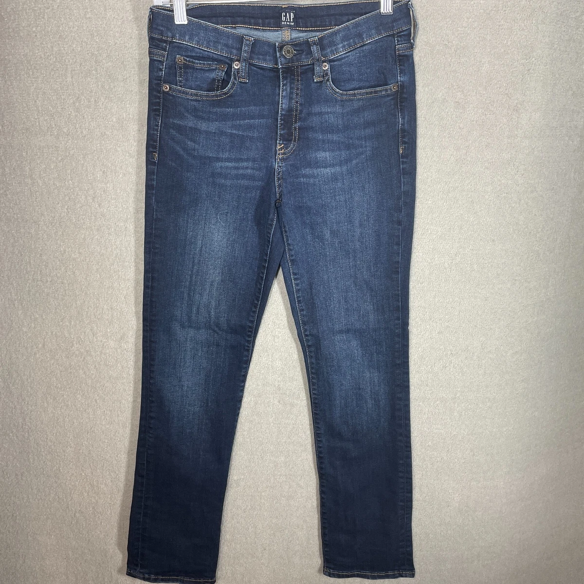 Gap Classic Straight Fit Jeans Womens Size 28 Regular Blue Stretch