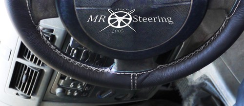 FOR FORD ESCORT MK6 1995-02 REAL LEATHER STEERING WHEEL COVER + LIGHT GREY STRAP - Picture 3 of 6