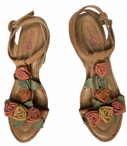 Born Crown Wedge Sandal Roses size 8 M