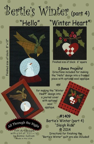 Bertie's Winter Christmas Wool/Woolies Applique COMPLETE Quilt Pattern (NOT KIT) - Picture 9 of 11