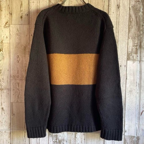 Margaret Howell MHL Herren Grobstrick Baumwolle Pullover Tops Schwarz Braun Camel - Bild 3 von 15