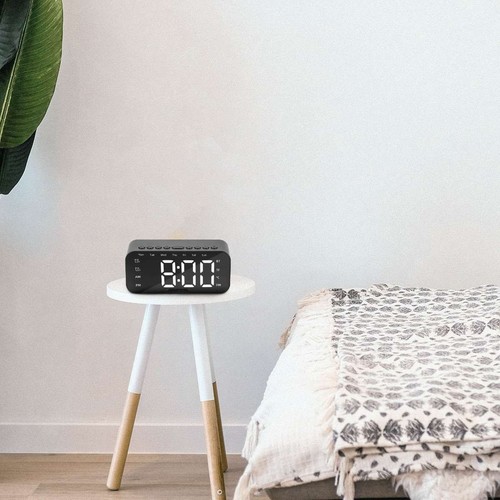 Large Digital Alarm Clock LED Temperature Audio Voice Control Dual Alarm Snooze - Picture 5 of 15