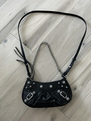 Balenciaga Le Cagole Mini Bag With Chain Crocodile Embossed