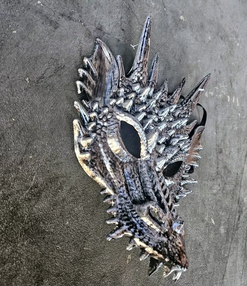 Серебряная вакуумная маска скелет череп пластиковая маска для Хэллоуина - Изображение 2 из 4