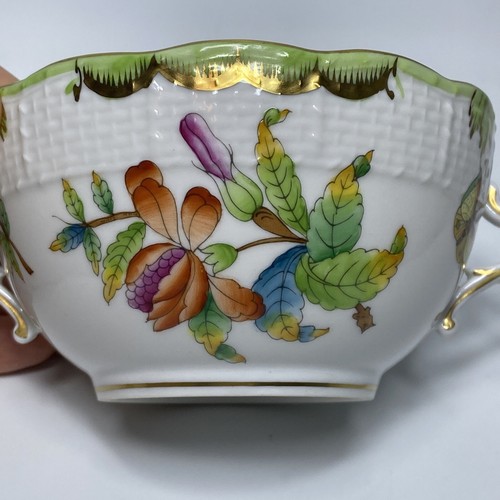Herend Queen Victoria Cream Soup Demitasse Espresso Cup Saucer Butterfly Set 3 - Picture 10 of 21