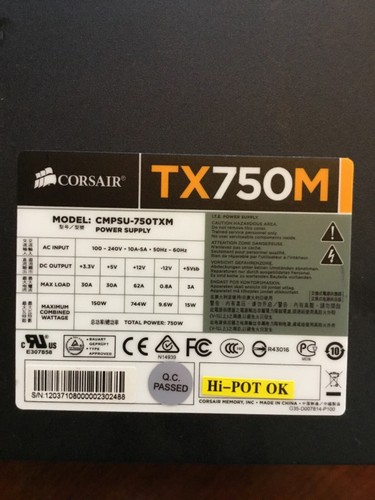 Corsair TXM Series 750 Watt Power Supply - Photo 4/4