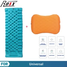 Portable Ultralight Self-Inflating Camping Sleeping Pad Mat Blue & Air Pillow