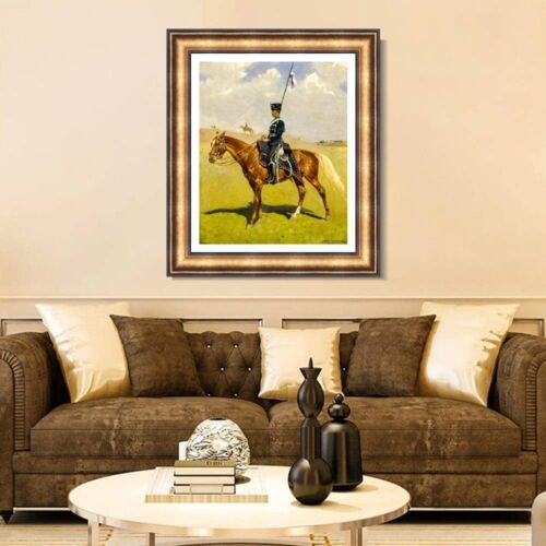Decoraciones para el hogar con estampado de lona enmarcada arte de pared The_Hussar de Frederic Remington - Imagen 6 de 15