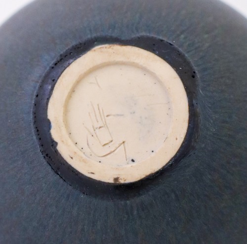 Stig Lindberg Blue Ceramic Vase - Gustavsberg Studio - Mid 20th Century - Picture 9 of 9