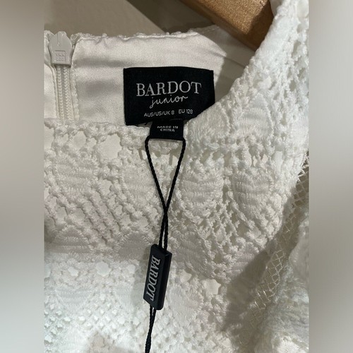 Bardot Junior Ivory Heart Long Sleeve Lace Dress Girls 8 NWT Wedding Flower Girl - Picture 6 of 12
