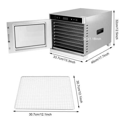Lebensmittel Dörrapparat Timer LED Display Bildschirm 95-167°F 110V Tabletts Obst Jerky Trockner - Bild 2 von 21