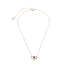 Simple Evil Eye Pendent Necklace with Rhinestone