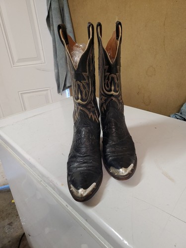 Lucchese 2000 Men's Black Full Quill Ostrich Point toe Western boots Size 8 B - Picture 3 of 13