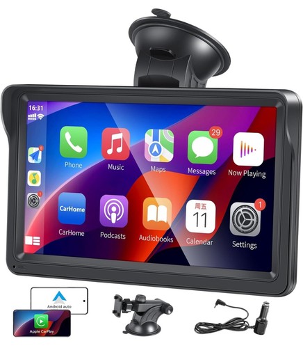 7" Touch Screen Car Stereo Radio Dashboard Mount Wireless CarPlay Android Auto - Picture 1 of 6