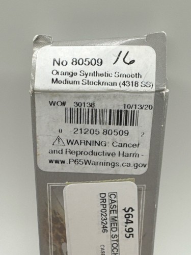 CASE 80509 4318SS MEDIUM STOCKMAN ORANGE KNIFE RE0325MN (DRP023246) - Picture 3 of 7