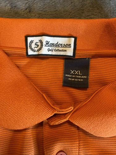 Henderson Golf Collection Steven’s Park Shirt Herren 2XL Orange Golf Polo - Bild 6 von 7