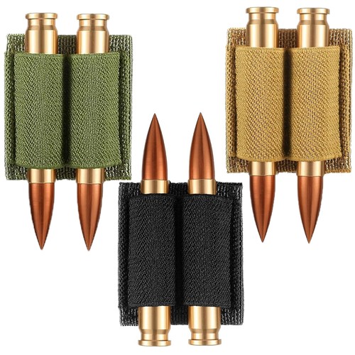 2 Pack Buttstock 2 Round Bullet Holder for Rifle 223 308 30-06 Ammo Holder Pouch - Picture 2 of 18