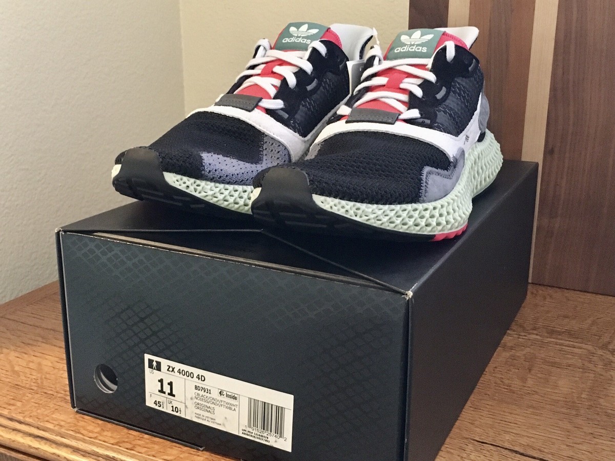 NEW Adidas ZX 4000 4D Futurecraft Black Onix BD7931 Size 11