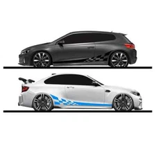 2x Car Door Racing Stripe Side Body Graphics Decor StickerVinyl Decals 220x25cm