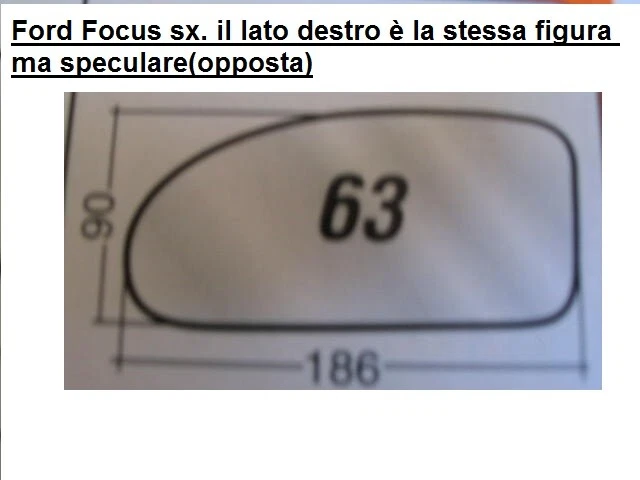 vetro per specchietto laterale ford focus  - Immagine 2 di 2