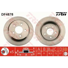 TRW 2x Bremsscheibe hinten 285 Voll für Jeep Wrangler II TJ Grand DF4878