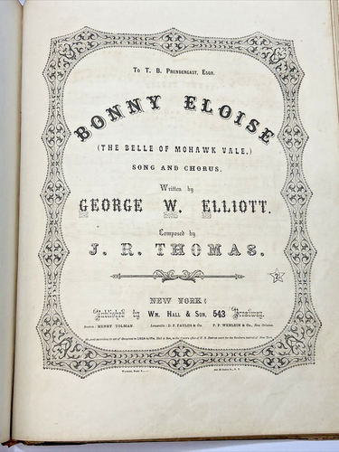 1854 - Antique Music Book - 30+ songs - B&W + Color Illustrations Throughout - Picture 23 of 24