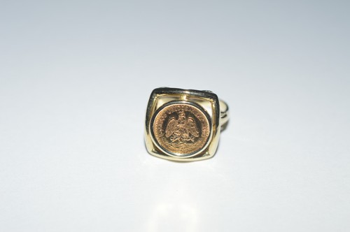 Anillo Oro 14k Vintage 1945 Dos Pesos Moneda Oro 22k (talla 7.5) 5.03 gramos - Imagen 6 de 13