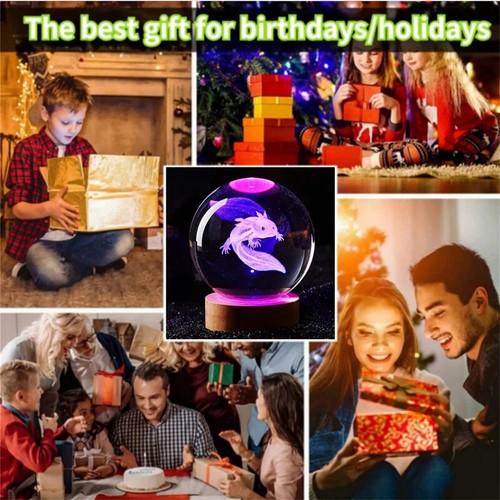 Engraved Crystal Ball Coloured Night Light Children Birthday Gift Decoration New - Picture 6 of 8