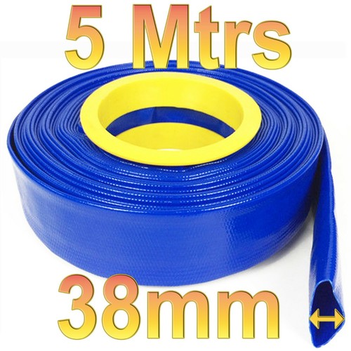 BLUE PVC LAYFLAT HOSE-WATER DISCHARGE PUMP IRRIGATION 1.5 (38mm) LAY FLAT PIPE - Picture 8 of 13