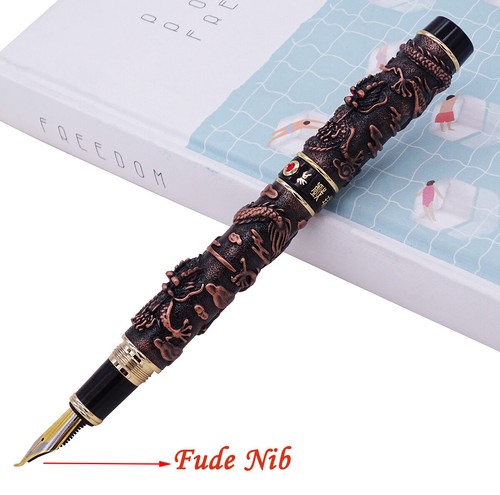 Jinhao Metall Kalligraphie Stift Füllfederhalter Vintage Doppeldrache/Phoenix Geschenk - Bild 7 von 31