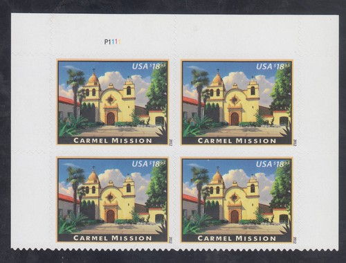 US Stamp #4650 2012 $18.95 Carmel Mission Express Mail VF NH Plate Block of 4