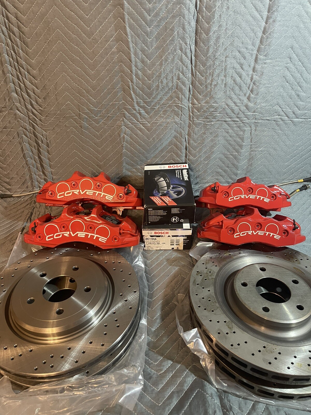 0613 Corvette C6 Z06 Brake Caliper Rotor Set Pbr Grand Sport Big
