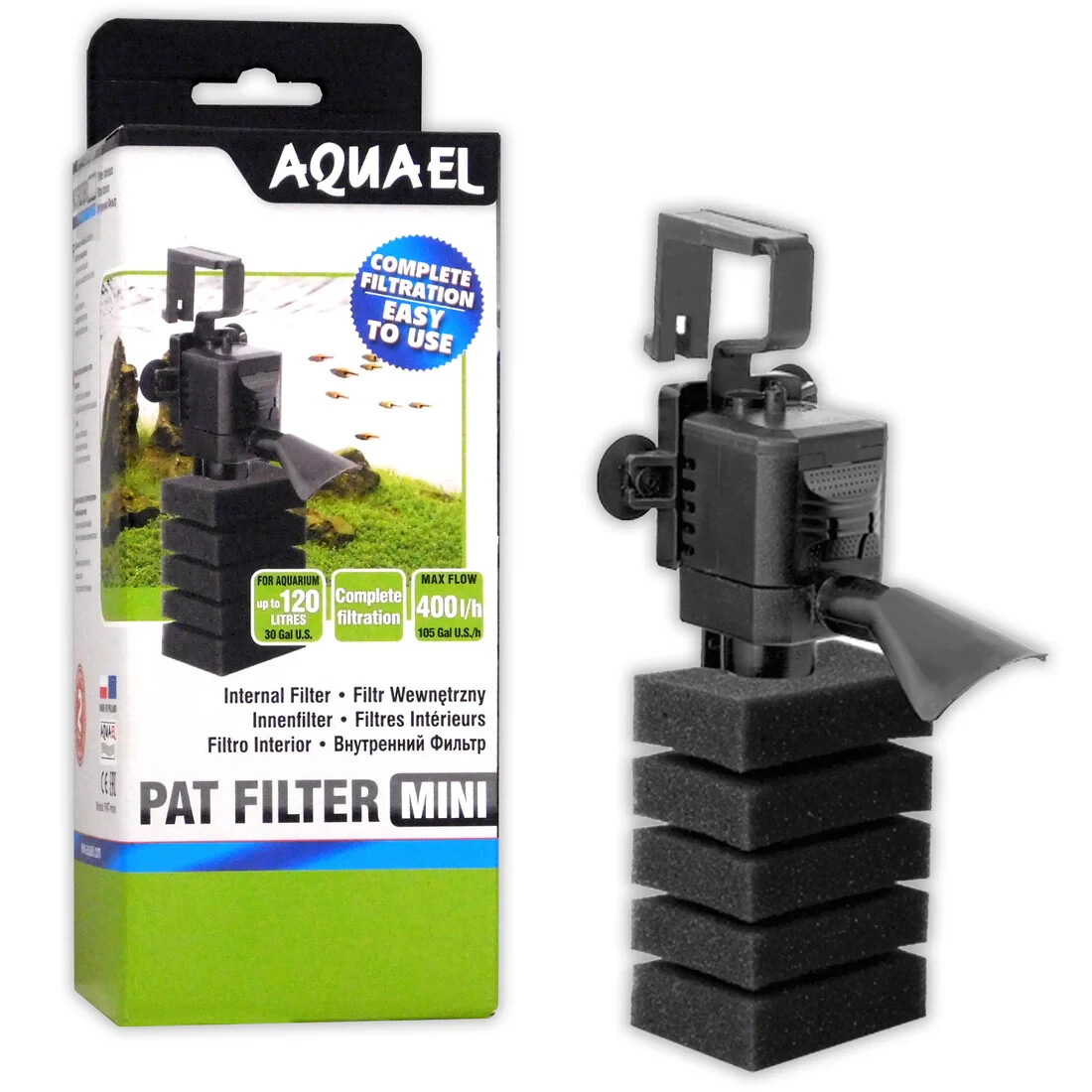 Aquael Filter PAT Mini Innenschwammfilter Aquarium 120L Baby
